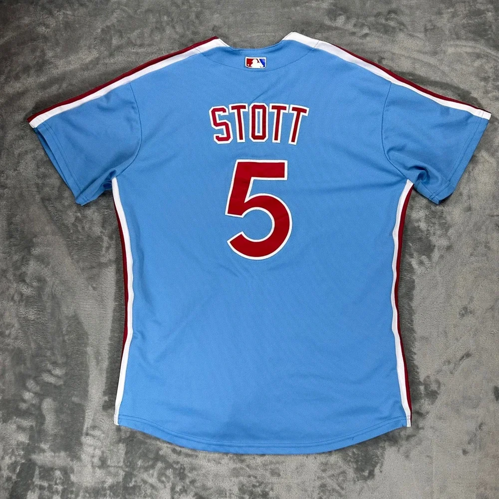 Nike Philadelphia Phillies Bryson Stott 5 Powder Blue Jersey Mens XL Throwback